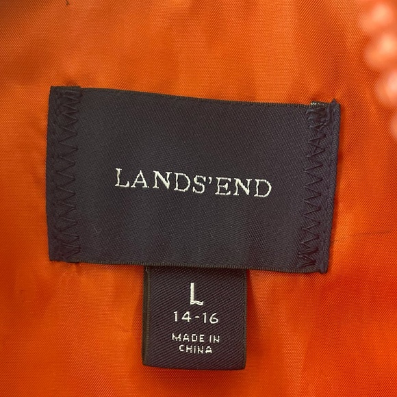 Lands' End Navy/Orange Vest sz 14-16 - Picture 5 of 7